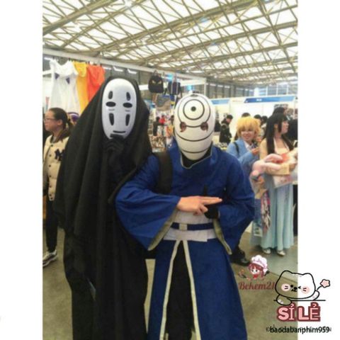 Bộ Cosplay Vô Diện Kaonashi - Áo Choàng Đen, Mặt Nạ và Găng Tay Cho Halloween và Lễ Hội Hóa Trang, Dành Cho Tất Cả Độ Tuổi