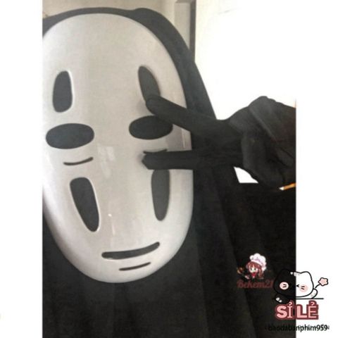 Bộ Cosplay Vô Diện Kaonashi - Áo Choàng Đen, Mặt Nạ và Găng Tay Cho Halloween và Lễ Hội Hóa Trang, Dành Cho Tất Cả Độ Tuổi