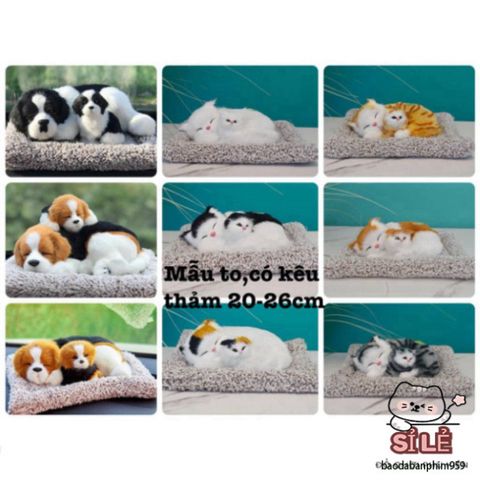 Mô hình chó mèo bông lớn trang trí taplo ô tô với than hoạt tính khử mùi, quà tặng thú cưng độc đáo cho nội thất xe hơi