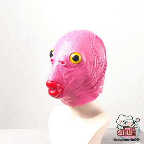 Mặt Nạ Hóa Trang Silicone Hình Cá Cho Người Lớn - Màu Hồng Độc Đáo, Hoạt Hình Dễ Thương, Phụ Kiện Tiệc Hóa Trang, Halloween, Giáng Sinh
