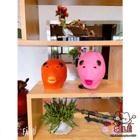 Mặt Nạ Hóa Trang Silicone Hình Cá Cho Người Lớn - Màu Hồng Độc Đáo, Hoạt Hình Dễ Thương, Phụ Kiện Tiệc Hóa Trang, Halloween, Giáng Sinh