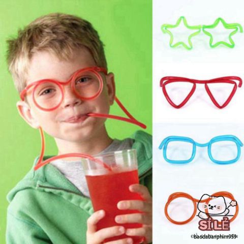 Ống Hút Nhựa Hình Kính Mát Vui Nhộn - Phụ Kiện Thời Trang Halloween An Toàn & Thân Thiện Với Môi Trường Dành Cho Bữa Tiệc
