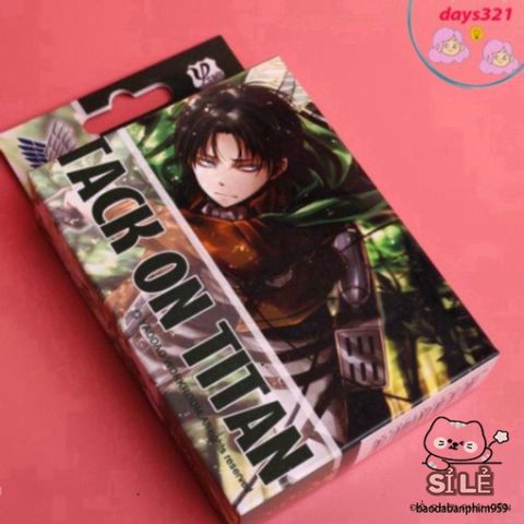 Bộ Bài Tú Lơ Khơ Attack on Titan - 54 Lá Hình Ảnh Anime Chất Lượng Cao - Quà Tặng Cho Fan Manga và Anime