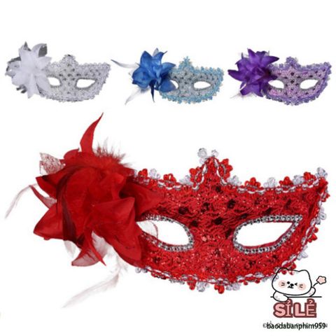 Mặt Nạ Mắt Ren Hoa Lông Vũ Gợi Cảm Dành Cho Nữ - Phụ Kiện Hóa Trang Tiệc Tùng Hoạt Hình Fairytale Cao Cấp