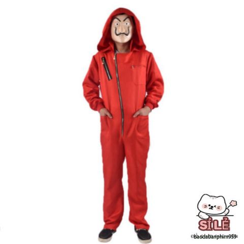 Bộ trang phục cosplay Money Heist (Phi Vụ Triệu Đô) kèm mặt nạ đỏ - Thích hợp cho Halloween và sự kiện đặc biệt