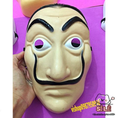Mặt nạ Salvador Dali La Casa De Papel - Phụ kiện Halloween độc đáo cho tiệc hóa trang, lễ hội và cosplay