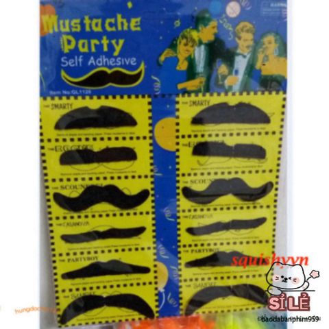 Bộ 12 Râu Giả Thời Trang - Phụ Kiện Hóa Trang Độc Đáo Cho Halloween, Tiệc Sinh Nhật, Tạo Điểm Nhấn Phong Cách