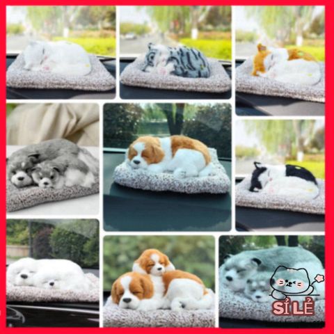 Thú Bông Dễ Thương Chó Mèo Phát Âm Thanh - Trang Trí Xe Ô Tô, Bàn Làm Việc, Khử Mùi và Lọc Không Khí Tốt cho Sức Khỏe