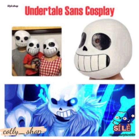 Mặt Nạ Mắt Xanh Undertale Sans - Phụ Kiện Hóa Trang Game Thủ - Thiết Kế Độc Đáo Cho Halloween và Tiệc Tùng