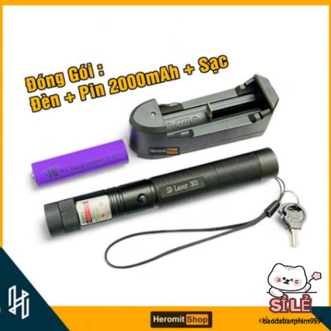 Bút Laser 303 Xanh - Đèn Chiếu Laser Mạnh, Tầm Xa 2km, Pin 3000mAh, Chất Lượng Cao, Phù Hợp Học Tập và Giải Trí