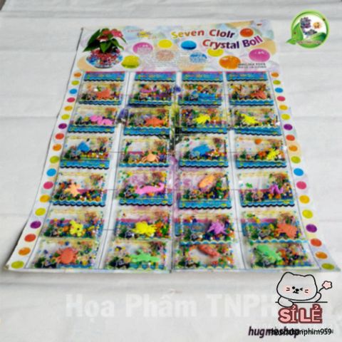 Bộ 24 Gói Hạt Nở Bông Pha Lê Bảy Màu - Hạt Thủy Tinh Ngâm Nước Trang Trí Hồ Cá và Cảnh Quan Giải Trí Cho Trẻ Em