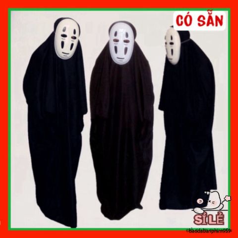 Bộ Hóa Trang Halloween Vô Diện - Áo Choàng, Mặt Nạ, Găng Tay Cho Cosplay - Nhiều Kích Thước Cho Bé và Người Lớn
