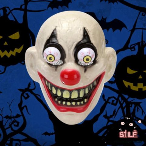 Mặt Nạ Halloween Đầu Lâu Chú Hề Joker Đáng Sợ - Phụ Kiện Trang Trí Cosplay Với Hiệu Ứng 3D Và Mắt Di Động