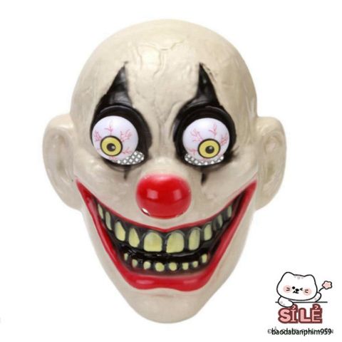 Mặt Nạ Halloween Đầu Lâu Chú Hề Joker Đáng Sợ - Phụ Kiện Trang Trí Cosplay Với Hiệu Ứng 3D Và Mắt Di Động