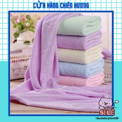 Khăn Tắm Cao Cấp Nhập Nhật 140x70cm - Siêu Mềm Mịn, Họa Tiết In Chìm Đa Dạng Màu, An Toàn Cho Da Nhạy Cảm