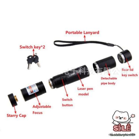 Đèn Pin Laser 303 - Đèn Laser Đa Năng Công Suất Mạnh, Chiếu Sáng Xanh Rực Rỡ, Khoảng Cách 5km, Tặng Pin Sạc và Bộ Sạc