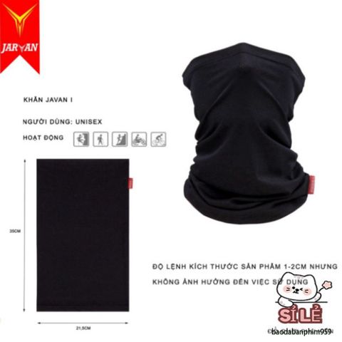 Khăn Đa Năng JARVAN 1 - Vải Co Dãn Mềm Mại, Thoáng Khí, Bảo Vệ Nắng Bụi Khi Đi Phượt, Thể Thao, Dã Ngoại
