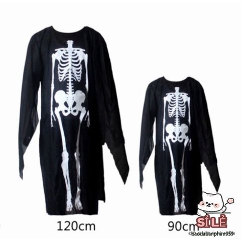 Bộ Hóa Trang Thần Chết Halloween - Áo Bộ Xương, Mặt Nạ Ma, Lưỡi Hái Tháo Ráp cho Trẻ Em và Người Lớn - Trang Phục Dự Tiệc Ma Quái