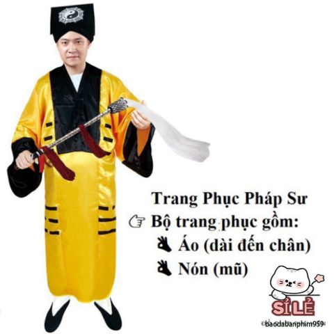 Bộ Đồ Hóa Trang Halloween Cương Thi & Hắc Bạch Vô Thường - Trang Phục Diêm Vương Pháp Sư Dành Cho Người Lớn