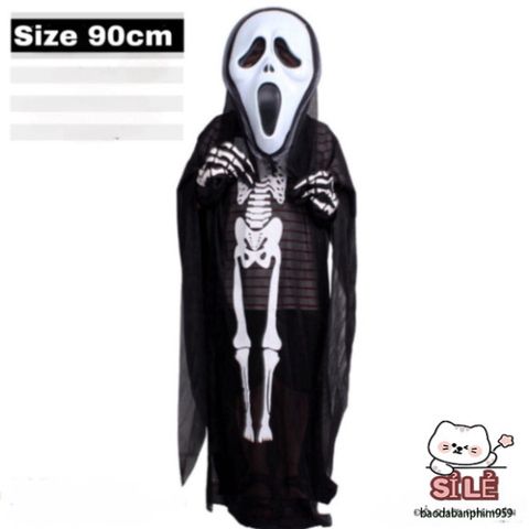 Bộ trang phục Halloween Thần Chết - Áo choàng, Mặt nạ, Lưỡi hái và Găng tay - Thế giới ma quái cho bữa tiệc hóa trang