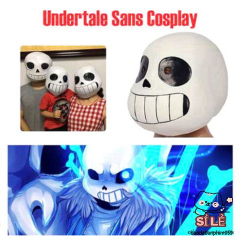 Mặt Nạ Đầu Mắt Xanh Undertale Sans - Phụ Kiện Hóa Trang Độc Đáo Chất Liệu Latex, Hoàn Hảo Cho Tiệc Halloween và Các Dịp Đặc Biệt