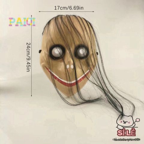 Mặt Nạ Halloween Ngộ Nghĩnh U & X Tóc Dài - Trang Trí Dịp Lễ Kinh Dị, Phụ Kiện Hóa Trang Thú Vị Cho Tiệc Tùng