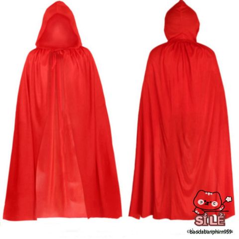 Áo Choàng Thần Chết Đen Đỏ 2 Lớp – Trang Phục Halloween Cosplay Tử Thần Huyền Bí và Thú Vị cho Bé và Người Lớn