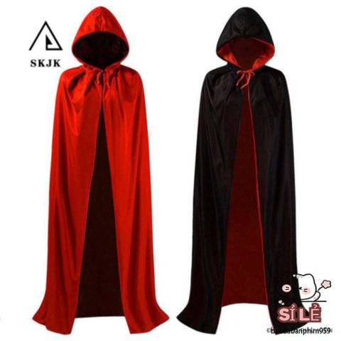 Áo Choàng Vương Giả Đỏ cho Halloween - Trang Phục Cosplay Ma Quái, Phù Thủy Kèm Vương Miện và Phụ Kiện Bắt Mắt