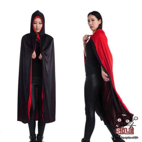 Áo Choàng Vương Giả Đỏ cho Halloween - Trang Phục Cosplay Ma Quái, Phù Thủy Kèm Vương Miện và Phụ Kiện Bắt Mắt