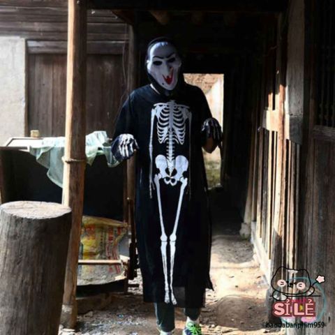 Áo Choàng Nón Halloween Hình Xương - Đầu Lâu, Dơi, Ma Cà Rồng - Trang Phục Hóa Trang Độc Đáo Cho Dịp Lễ Hội