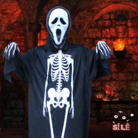 Áo Choàng Nón Halloween Hình Xương - Đầu Lâu, Dơi, Ma Cà Rồng - Trang Phục Hóa Trang Độc Đáo Cho Dịp Lễ Hội