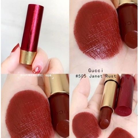 Son Gucci 505 Janet Rust Limited Edition - Son Môi Đỏ Gạch Sang Trọng Chính Hãng, Chất Son Mịn Màng Tự Nhiên