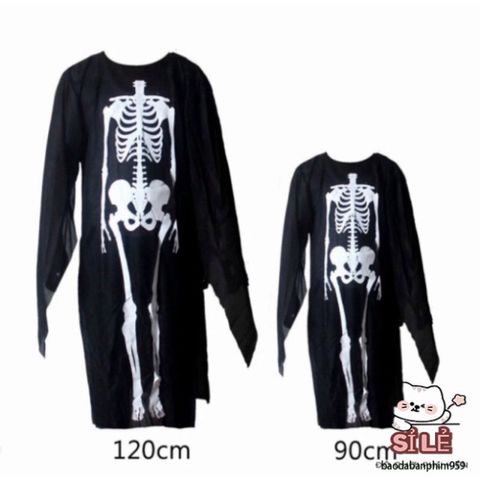 Bộ Trang Phục Xương Ma Đen Kèm Mặt Nạ - Thời Trang Halloween Cosplay Độc Đáo, Phong Cách Bí Ẩn Cho Dịp Lễ Hội