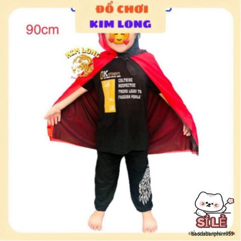 Áo Choàng Ma Cà Rồng Đỏ Đen Có Mũ - Trang Phục Hóa Trang Halloween Cho Trẻ Em & Người Lớn, Độc Đáo & Thú Vị