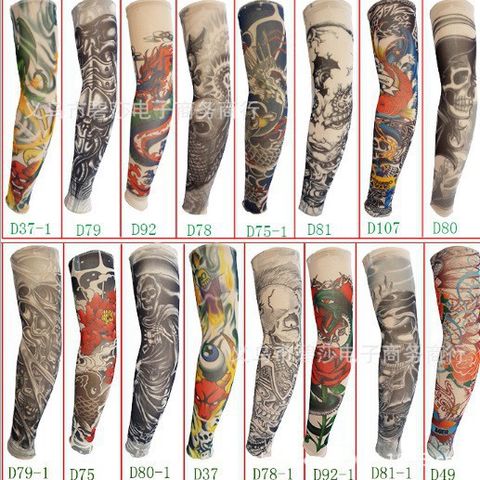 Combo 3 Đôi Ống Tay Chống Nắng Hình Xăm Tatoo Thời Trang - Phù Hợp Cho Các Hoạt Động Ngoài Trời, Phong Cách Cá Tính