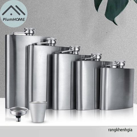 Bình Rượu Mini Inox Di Động Plumhome 4-8oz - Bình Giữ Rượu Tuyệt Vời Cho Du Lịch, Thưởng Thức Whisky, Vodka Bất Cứ Nơi Đâu