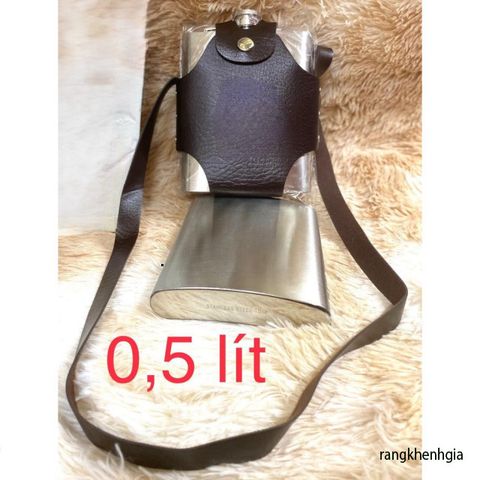 Bình Nước Inox 304 CCCP 0.5L - Thời Trang, Bền Bỉ, Kèm Bao, Cốc và Phễu - Hoàn Hảo Cho Thể Thao và Dã Ngoại