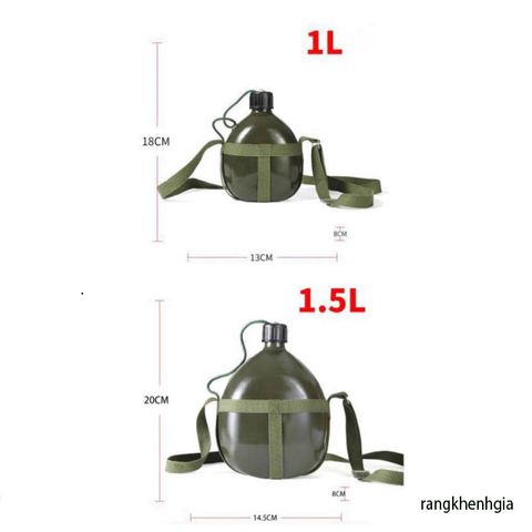 Bình Tông Nhôm Cổ Điển 1.5L - Bình Nước Du Lịch Vintage An Toàn, Nhẹ, Tiện Dụng Cho Dã Ngoại và Picnic