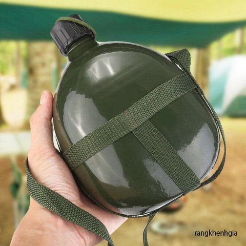Bình Tông Nhôm 2L Cổ Điển Bi Đông - Bình Đựng Nước Du Lịch Tiện Lợi, Chống Gỉ, Dễ Mang Theo, Hợp Cho Dã Ngoại