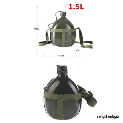 Bình Tông Nhôm 2L Cổ Điển Bi Đông - Bình Đựng Nước Du Lịch Tiện Lợi, Chống Gỉ, Dễ Mang Theo, Hợp Cho Dã Ngoại