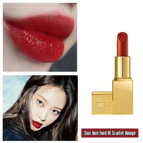 Son Tom Ford 16 Scarlet Rouge - Son Môi Đỏ Thuần 24K Gold Chính Hãng, Quyến Rũ Sang Trọng, Dưỡng Ẩm Lâu Trôi