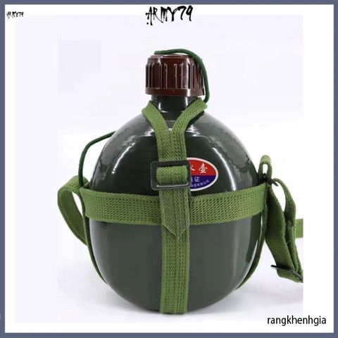Bình Nhôm Xanh Truyền Thống 1,2L Chắc Chắn - Bình Đựng Nước Du Lịch An Toàn với Dây Đeo Tiện Lợi, Quà Tặng Cho Phái Mạnh