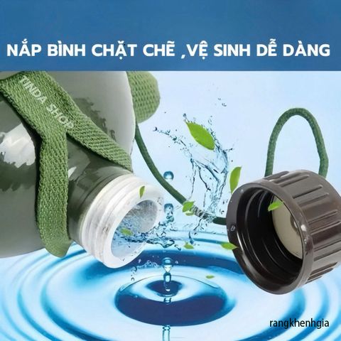 Bình Nhôm Cổ Điển Siêu Nhẹ 1L - Đựng Nước và Rượu Hoàn Hảo Cho Thám Hiểm Cắm Trại, Phượt - Món Quà Tươi Sáng Cho Tín Đồ Yêu Thích