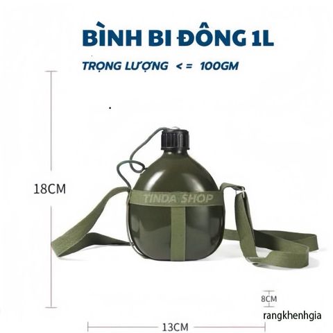 Bình Nhôm Cổ Điển Siêu Nhẹ 1L - Đựng Nước và Rượu Hoàn Hảo Cho Thám Hiểm Cắm Trại, Phượt - Món Quà Tươi Sáng Cho Tín Đồ Yêu Thích