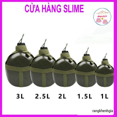 Bình Tông Kim Loại Nhôm Cổ Điển - Bi Đông Dụng Tích 1L, 2L, 3L Cho Nước & Rượu, Đồ Đi Phượt, Du Lịch Tiện Lợi