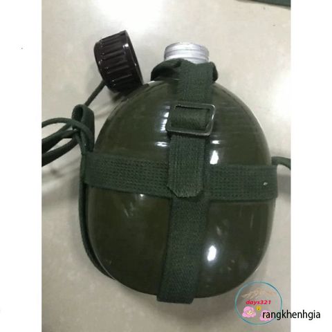 Bình Tông Nhôm Xanh Cổ Điển Hình Lính - Đồ Uống Dã Ngoại Hoàn Hảo Cho Phượt Và Chuyến Đi Rừng