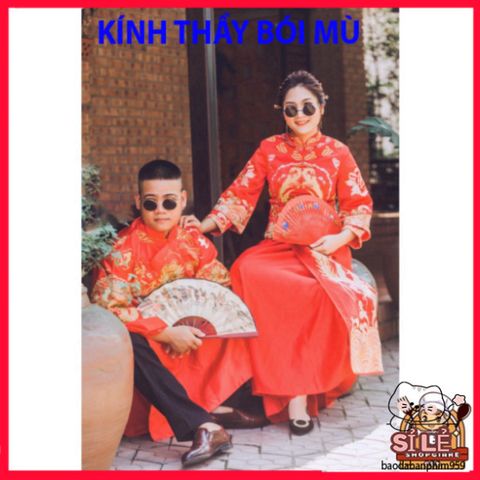 Kính Mát Mặt Tròn Unisex - Phong Cách Cổ Trang Trung Hoa, Bảo Vệ UV400, Thời Trang Đám Cưới, Gọn Nhẹ, Xu Hướng Tết