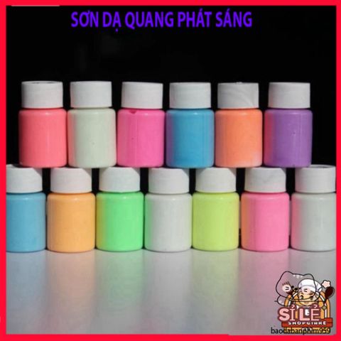 Sơn Dạ Quang 9 Màu 22ml - Sơn Phát Sáng Mạnh Mẽ Cho Trang Trí, An Toàn Cho Da, Dễ Rửa Sạch, Tạo Hiệu Ứng Lung Linh Đêm Tối