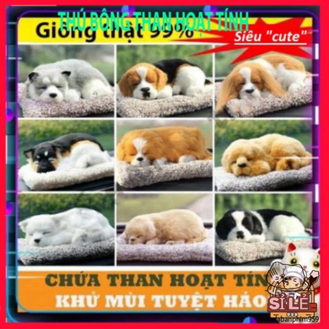 Thú Bông Khử Mùi Chó Mèo - Hình Sói Gấu Đáng Yêu, Lõi Than Hoạt Tính, Phụ Kiện Trang Trí Xe Hơi Tiện Ích, Không Khí Trong Lành