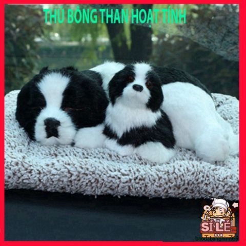 Thú bông Cún đốm đôi - Phụ kiện trang trí ô tô khử mùi và lọc không khí cho xe hơi, dễ thương và tiện lợi